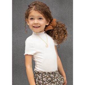 Joyfolie Mia Joy Girl's Shana Top in Warm White size 2